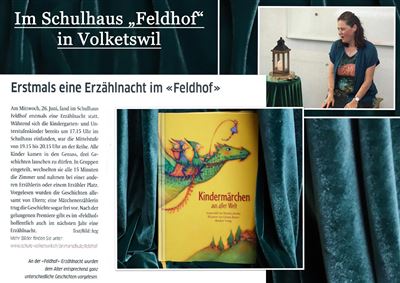 1. ERZÄHLNACHT, tolles Erlebnis für Kinder wie Erzählende, 26. Juni 2024 in Volketswil